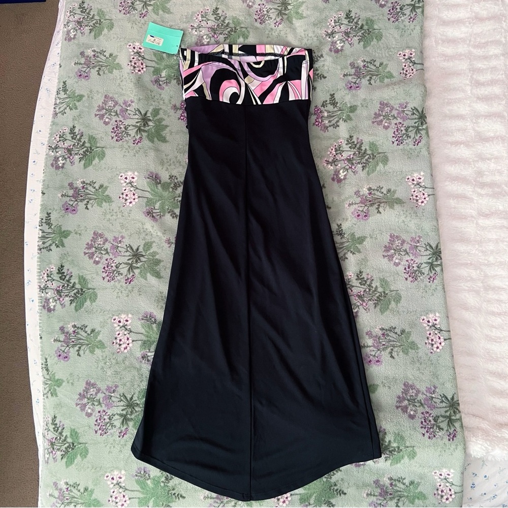 Vintage My Michelle Y2K Retro Pattern Strapless Midi Dress ๐๐ค - Picture 4 of 4